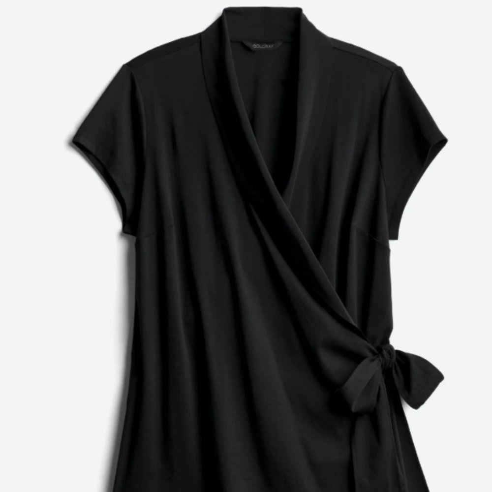 GOLDRAY Halima Wrap Front Knit Top 2X